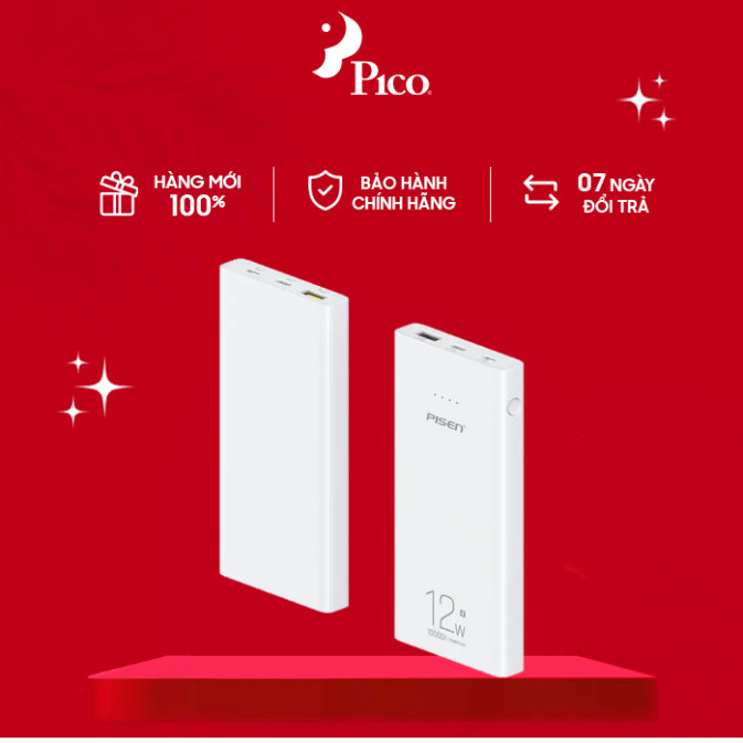 Hàng Chính Hãng_ Sạc dự phòng PISEN - Mr White Ultra TS-D324(GLB) 10000mAh - Bảo hành 18 tháng - Hàng chính hãng