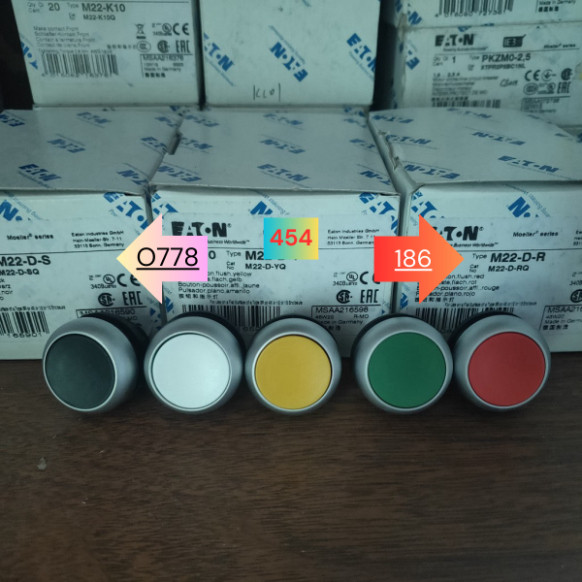 EATON Muller M22-D-S M22-D-W M22-D-R M22-D-G M22-D-Y Nút Mở