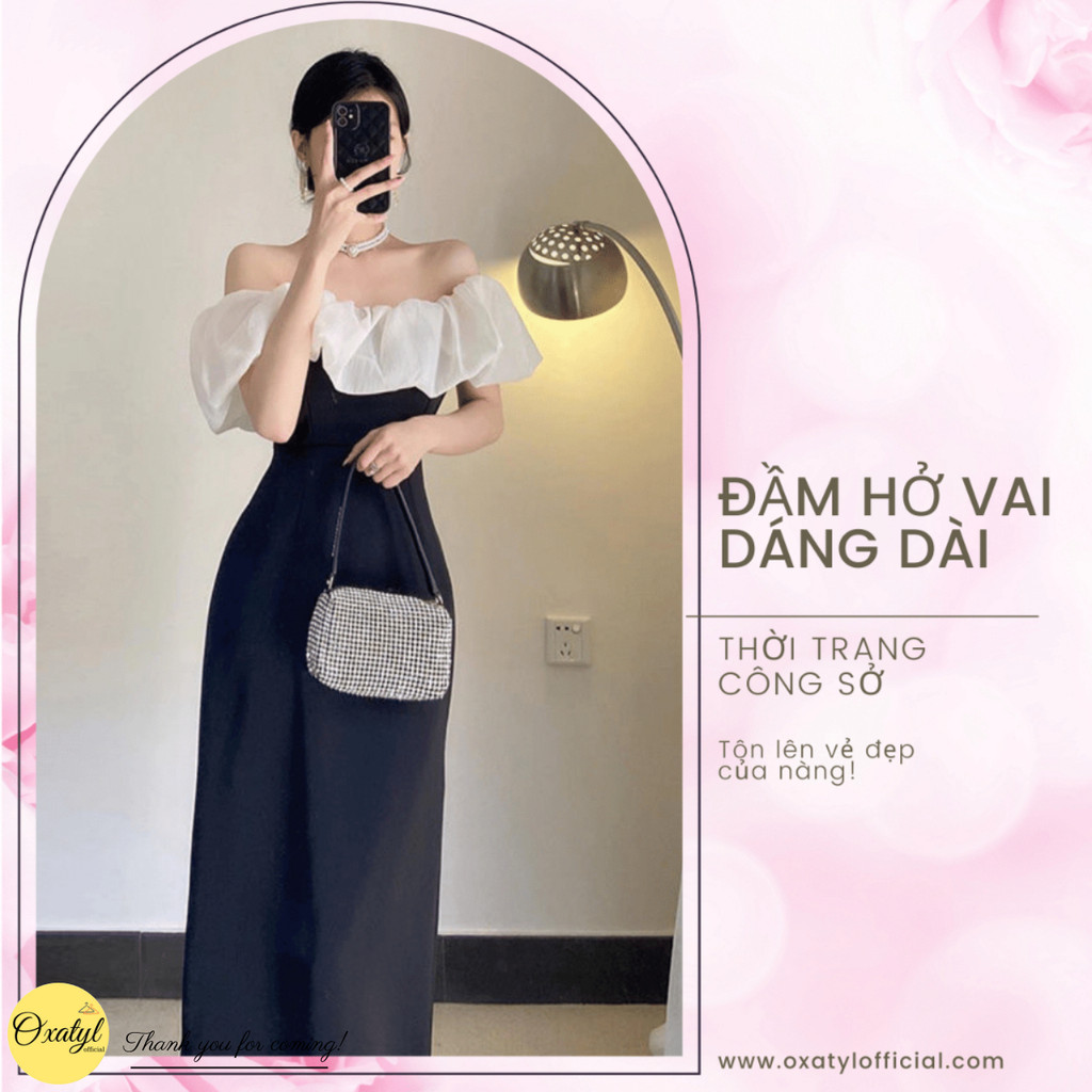 Đầm váy trễ vai mặc đi dự tiệc, đám cưới, sinh nhật sang chảnh dáng ôm body V780