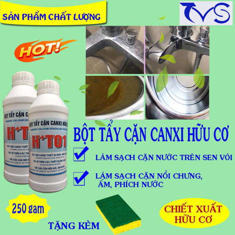 Combo tẩy cặn canxi inox HT01 +pet chà, tẩy cặn canxi trên thiết bị inox Ht01, tẩy cặn hữu cơ _shop1