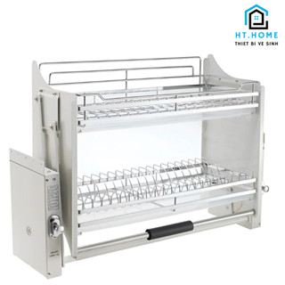 Giá Bát Nâng Hạ Inox 304 HATO, Điều Chỉnh Cao Thấp Với Hộp Số Chống Kẹt, Kệ Đựng Đồ Nhà Bếp Thông Minh Bảo Hành 24 Tháng