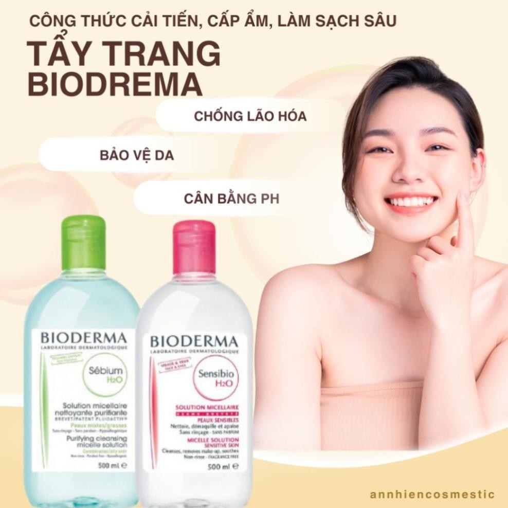[ MUA 1 TẶNG 1] Nước Tẩy Trang Bioderma Senbium H2O Làm Sạch Sâu  tặng mặt nạ B5