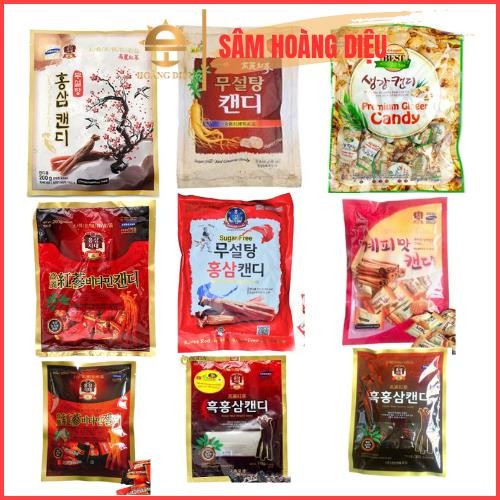 Sâm Hoàng Diệu Kẹo Sâm vitamin 6 năm tuổi sâm gừng sâm quế  Hàn Quốc các loại có đường/Không đường