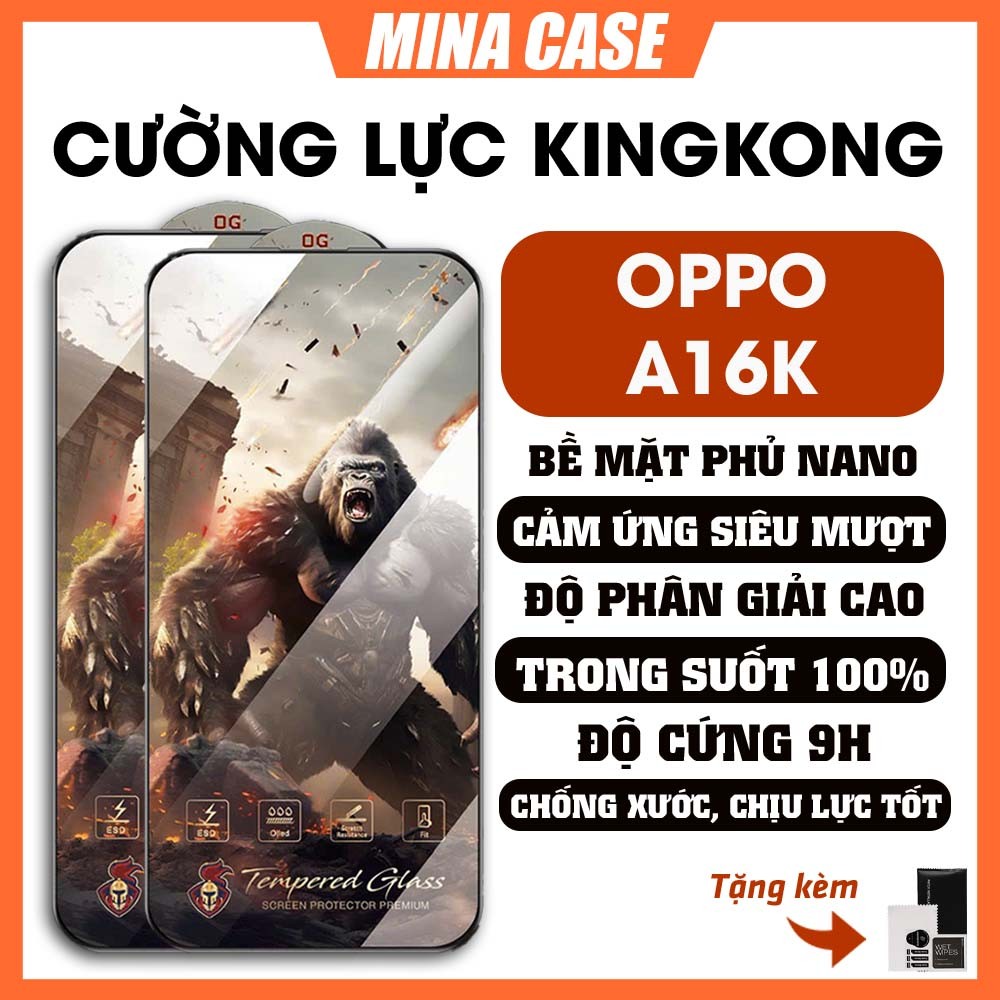 Kính cường lực Oppo A16k KK warrior thế hệ mới, cao cấp