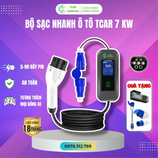 TCAR 7KW - Sạc nhanh xe ô tô điện Vinfast Volvo Kia Huyndai chuẩn TYPE 2 TC7 Bảo hành 2 năm