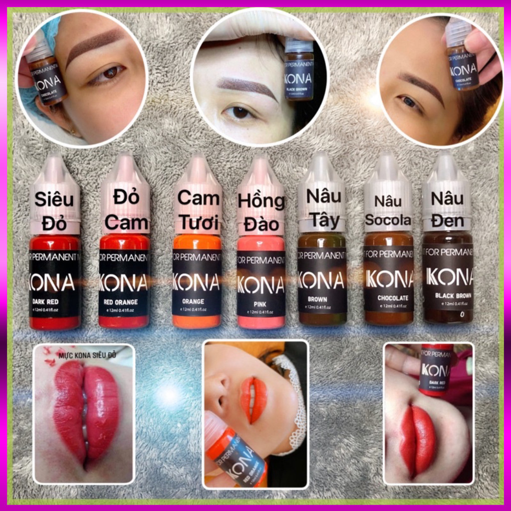 Mực Phun Xăm Bám Nhanh Bong Đậm Kona 10 ML