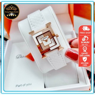 Đồng Hồ Nữ Chính Hãng Madocy M81658,Mặt Vuông,Dây Da Size: 32mm,Chuẩn Form nhà Her.mes