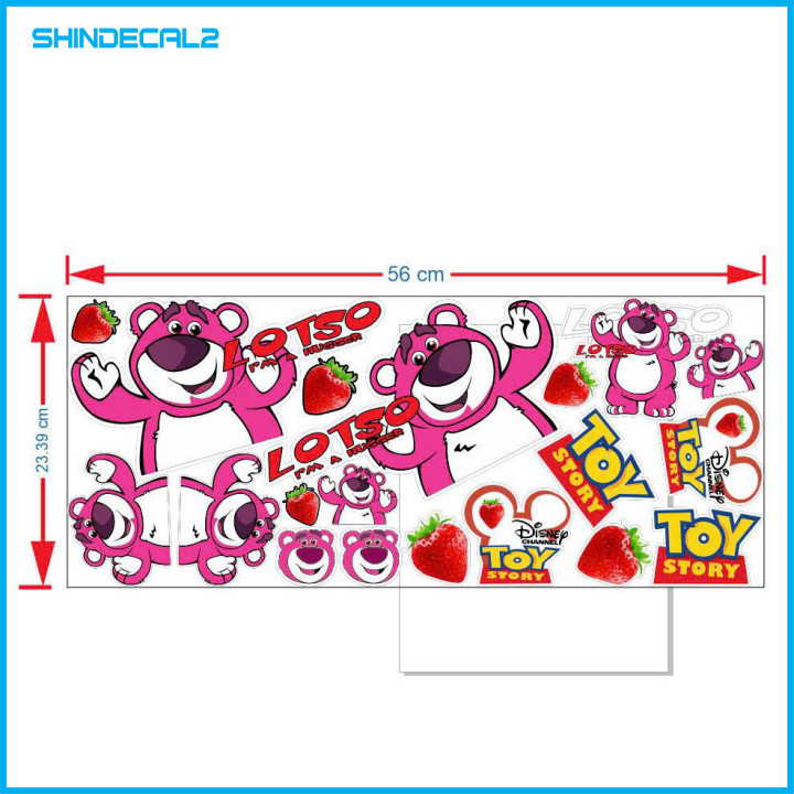Full bộ tem gấu dâu lotso dán xe điện,xe máy và nhiều nơi....
