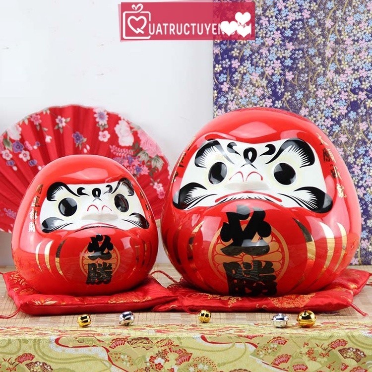 Tượng thần tài Daruma, búp bê Nhật Bản Daruma cầu tài, may mắn, tài lộc