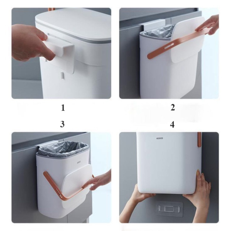 Thùng Rác Dán Tường ECOCO E2236 - Thùng Rác Treo Tủ Cao Cấp, Tiện Ích Dễ Sử Dụng