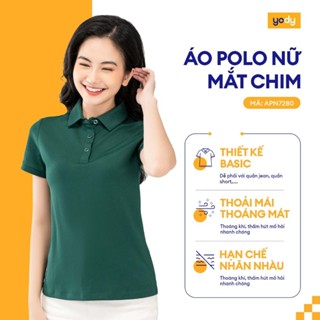 Áo polo nữ Yody vải mắt chim thoáng mát, thấm hút nhanh, hạn chế nhăn nhàu APN7280