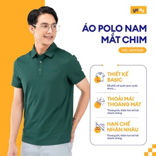 Áo polo nam Yody vải mắt chim thoáng mát, thấm hút nhanh, hạn chế nhăn nhàu APM7459