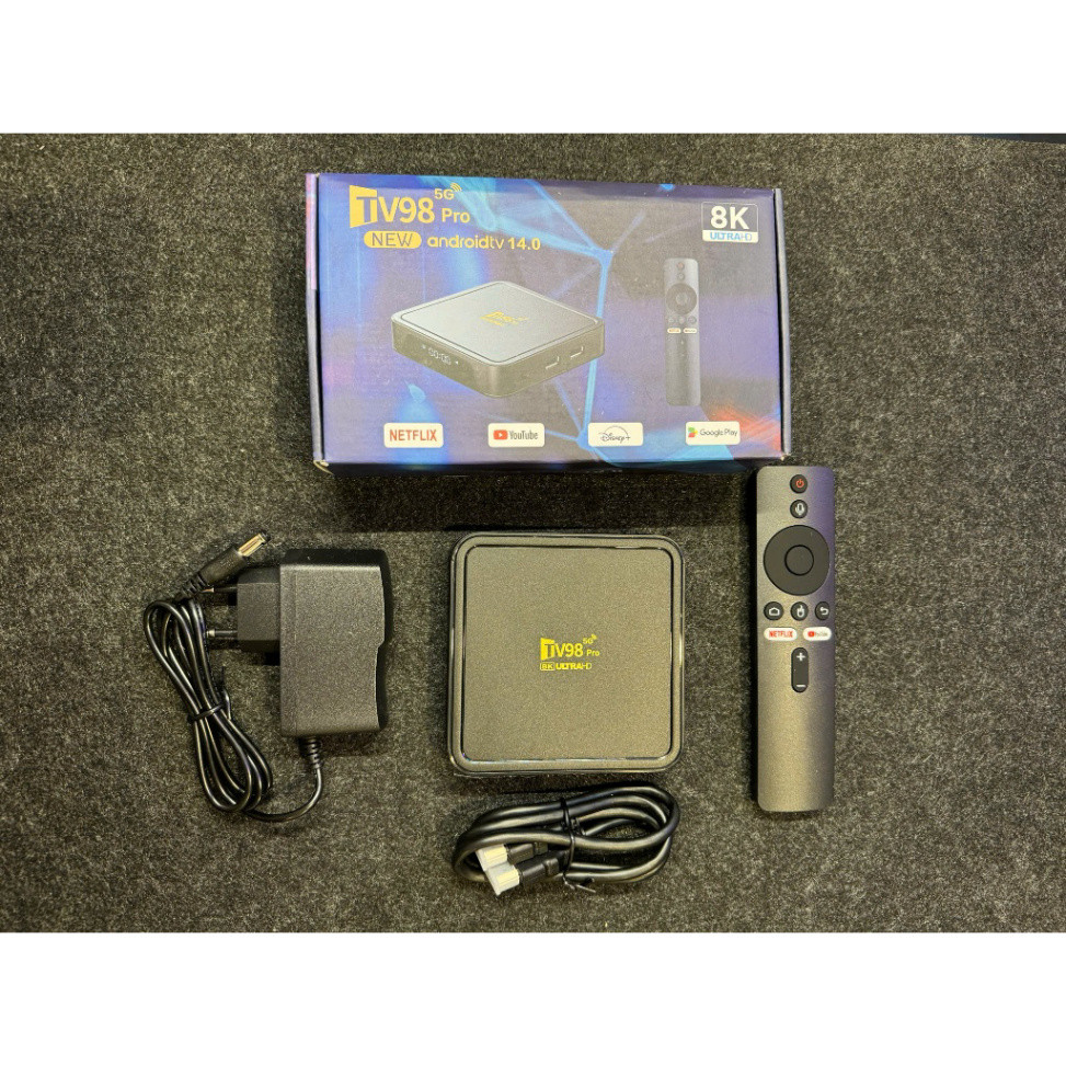 Android TV Box TV98 Pro 2024 Giọng Nói Tiếng Việt Ram 8G-128G điều khiển,Kết nối Bluetooth,Youtube