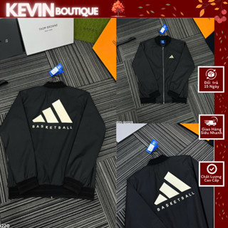 Áo Khoác Gió BomBer Nam Nữ Das Khoá Zip Logo 3 Sọc In Cao Su Nổi Sau Lưng Áo 2 Lớp AKG2025