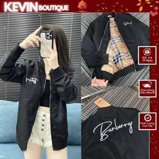 Áo Bomber Nam Nữ Bu Bơ Rỳ Thêu chữ sau lưng sắc Nét Phối Lót Kẻ Vải dễ phối đồ Chất Loại 1 SM211