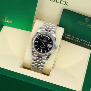 Đồng Hồ Cơ Nam Rolex Dây Thép Trắng Đúc Đặc Chính Hãng Bảo Hành 3 Năm
