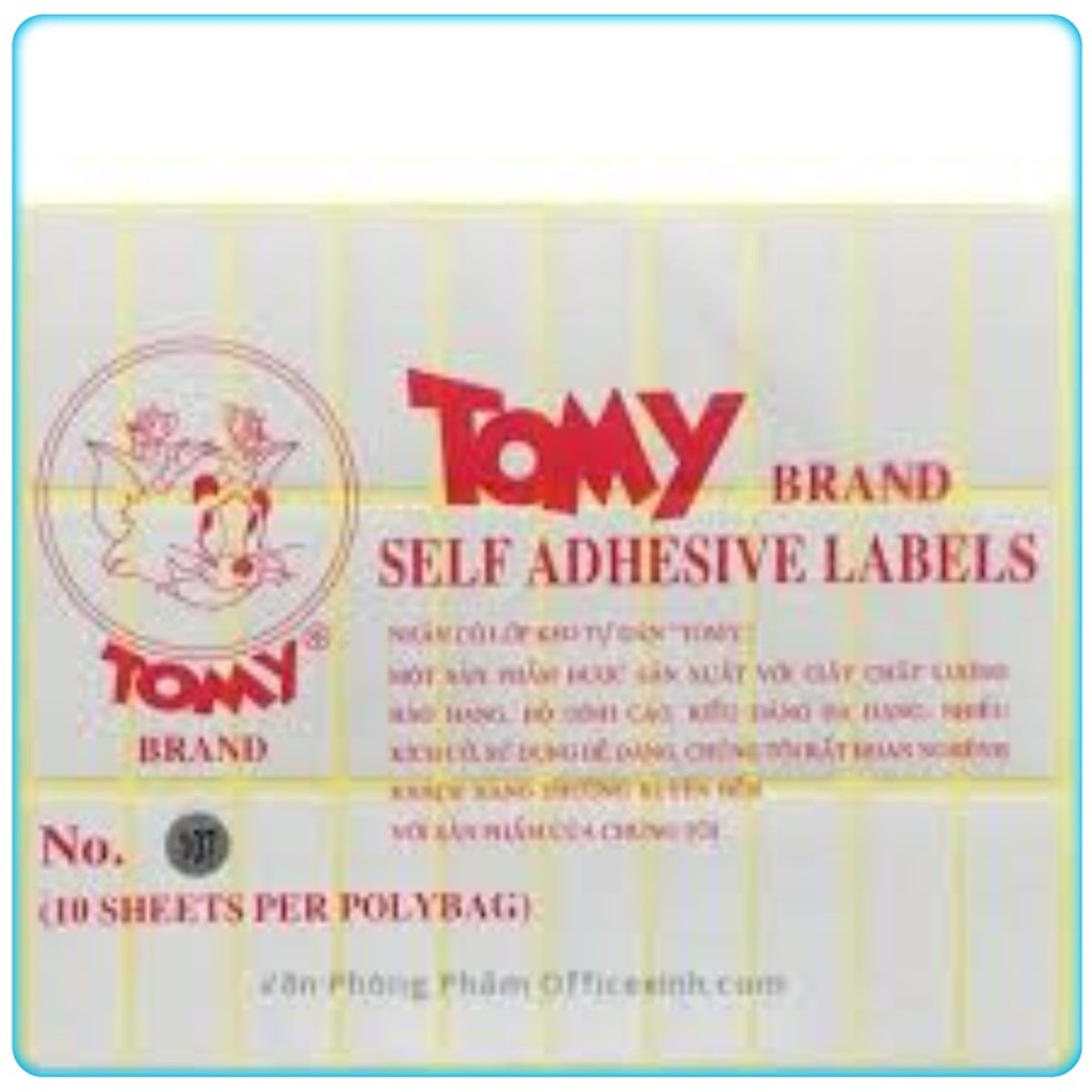 Nhãn Dán Decal Tomy,Nhãn dán TOMY khổ A5 đủ size (1 xấp) ٩(^‿^)۶