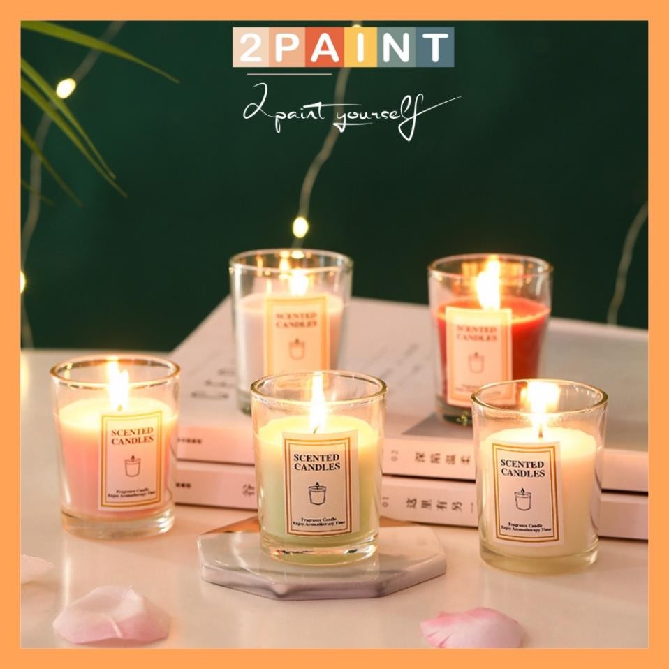 Nến thơm thiên nhiên trang trí phòng ấm áp, nến cốc SCANTED CANDEL 4x6cm decor không khói T11 TL