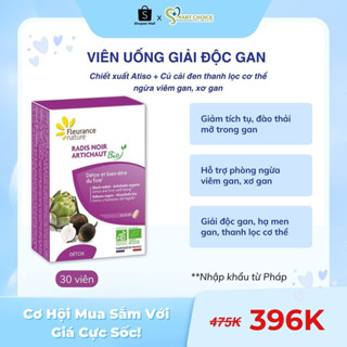 Viên Uống Giải Độc Gan, Hạ Men Gan Fleurance Nature Radis Noir Artichaut Hộp 30 viên - Hỗ Trợ Đào Thải Mỡ Trong Gan
