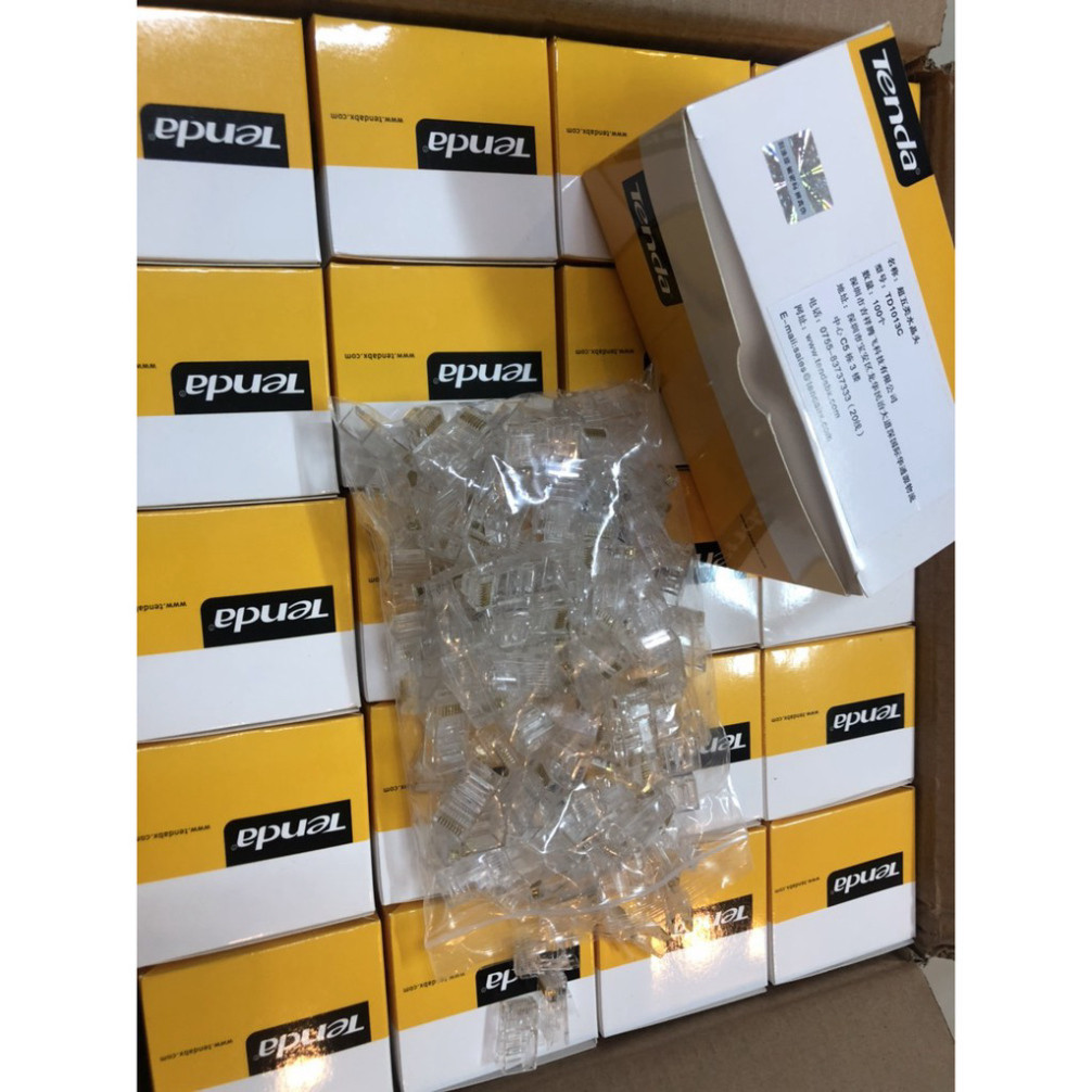 Hạt mạng Tenda RJ45 Cat5e Cat6 Hộp 100hạt chính hãng
