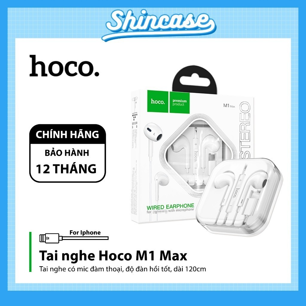 Tai Nghe Nhét Tai Hoco M1 Max Chính Hãng Cổng LN , Chống Ồn, Có Mirco - Âm Thanh Chất Lượng Cao, Phù Hợp Mọi Thiết Bị