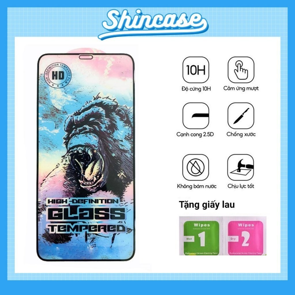 Kính Cường Lực iPhone KK Xanh Cao Cấp, Full Màn - Cho iP 6/6s/7/8/Plus/X/XS/XR/11/12/13/14/15/Pro/Max/Mini