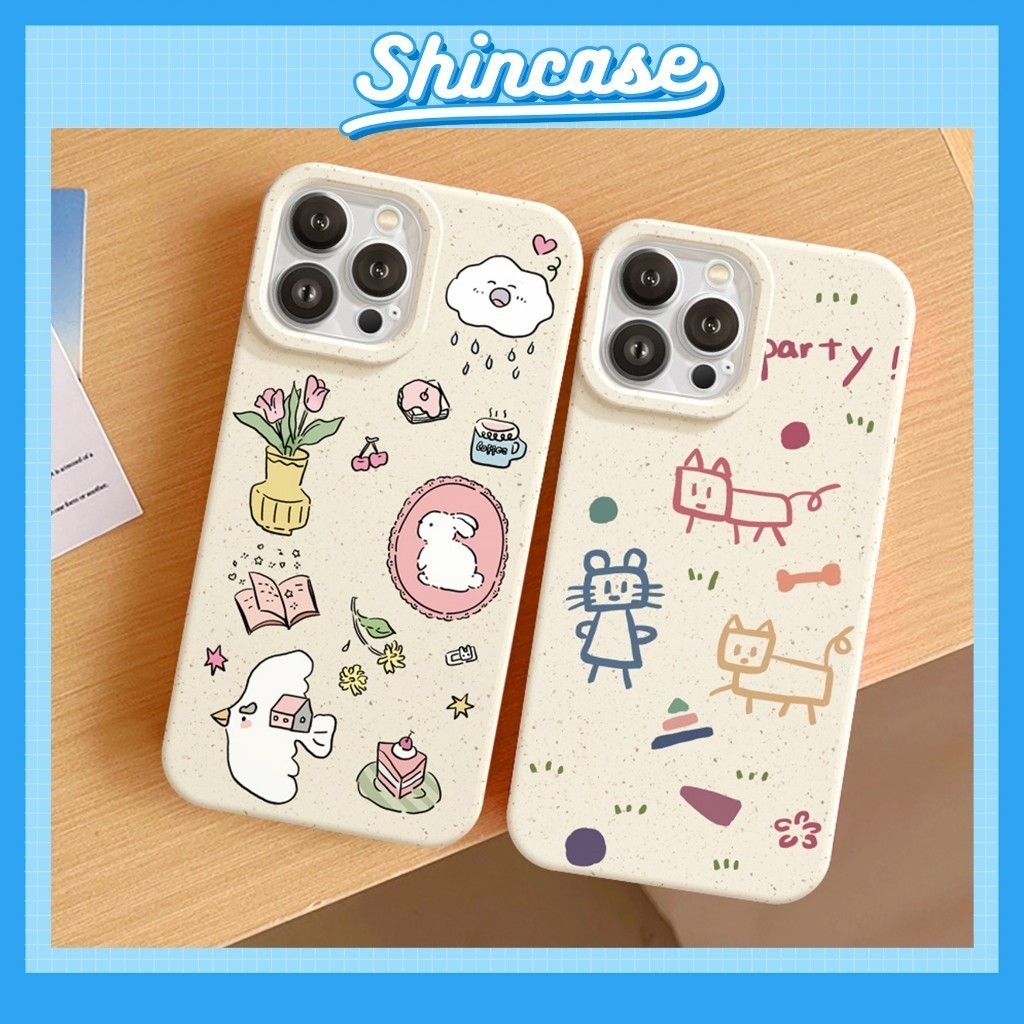 Ốp Lưng iPhone Mềm Thân Thiện Môi Trường Thỏ Mèo Chống Sốc, Bảo Vệ Camera -iP 7/8/X/XS/11/12/13/14/15/16/17/Plus/Pro/Max