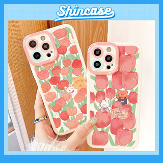 Ốp Lưng iPhone Vườn Pink Cạnh Vuông, Chống Sốc, Bảo Vệ Camera - Cho iP 6/6s/7/8/Plus/X/XS/XR/11/12/13/14/15/Pro/Max/Mini