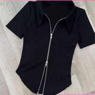 Áo Thun Nữ Tay Ngắn, Khoá Kéo 2 Đầu Độc Đáo, Chất Vải Dày Dặn, Co Giãn, Thấm Hút Mồ Hôi, Bigsize 45-85kg - MS0