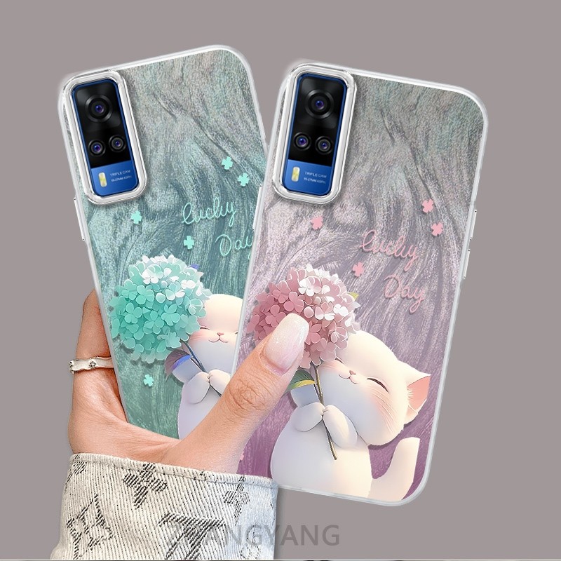 Ốp Lưng Dành Cho vivo Y51 Y51A Y31 Y51s Y53s Màu Gradient Lông gạc Silicon TPU Vỏ Điện Thoại Hoạt Hình Dễ Thương Điện Thoại Mềm