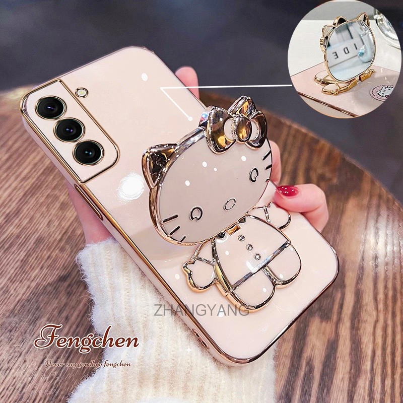 ốp lưng samsung s22 ultra s22 plus s22 Ốp Điện Thoại TPU Silicon Mềm Chống Rơi Hình Mèo 3D Có Giá Đỡ