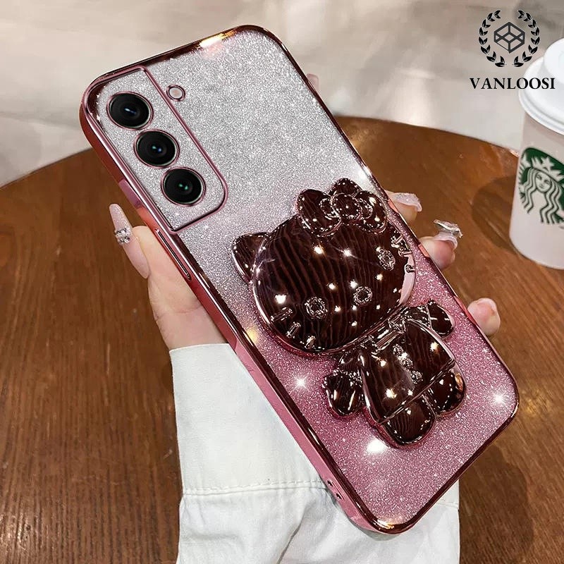 ốp lưng samsung s22 fe s22 plus s22 ultra s22 Ốp Điện Thoại Mềm Mạ Điện Chống Rơi Họa Tiết Mèo Dễ Th