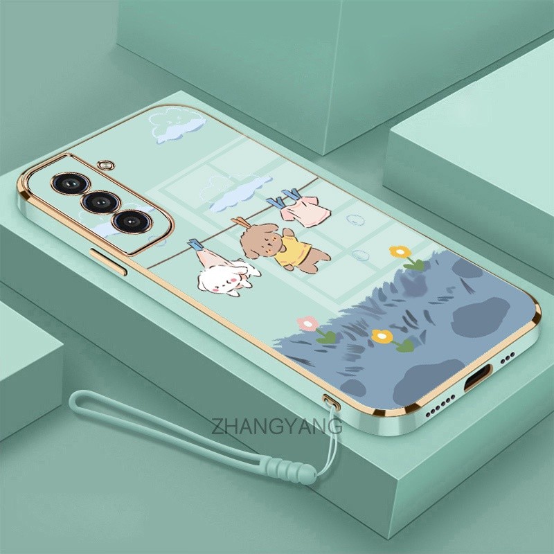 ốp lưng samsung s21 fe s21 ultra s21 plus s21 Ốp Điện Thoại Mềm Mạ Điện Chống Rơi Họa Tiết Dễ Thương