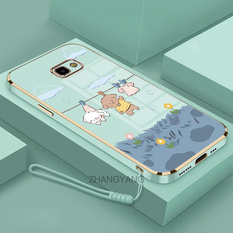 ốp lưng samsung j7 prime j5 prime j4 prime j4 plus Ốp Điện Thoại Mềm Mạ Điện Chống Rơi Họa Tiết Dễ T