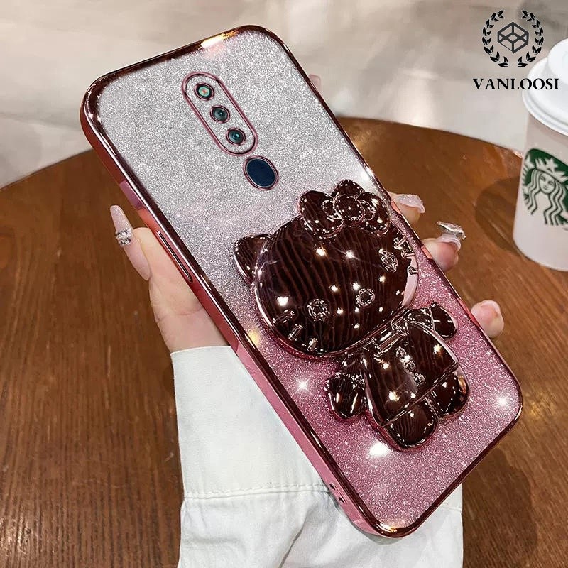 ốp lưng oppo f11 pro f11 Ốp Điện Thoại Mềm Mạ Điện Chống Rơi Họa Tiết Mèo Dễ Thương Cho oppo f11 pro