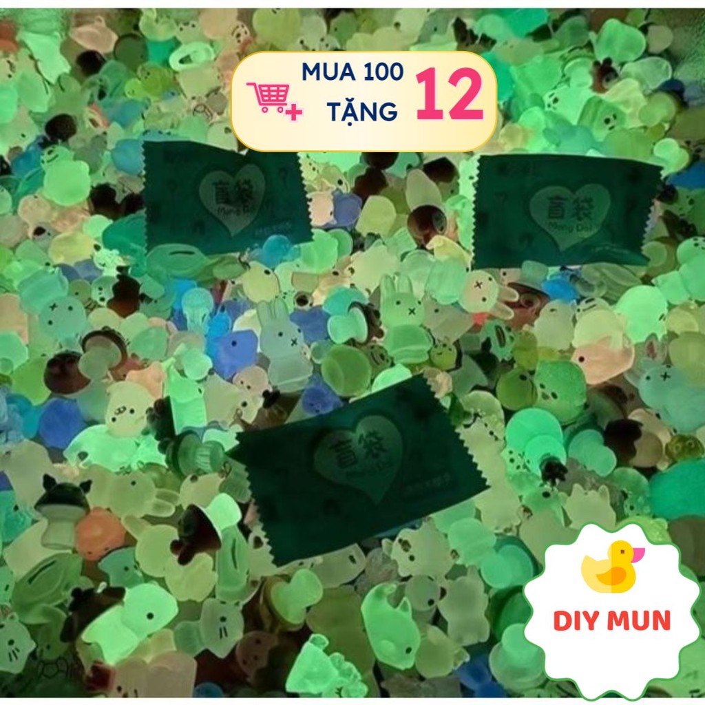  combo 100 túi mù động vật phát sáng túi mù chai nước túi mù đồ ăn kẹo bất ngờ đồ chơi cho bé 