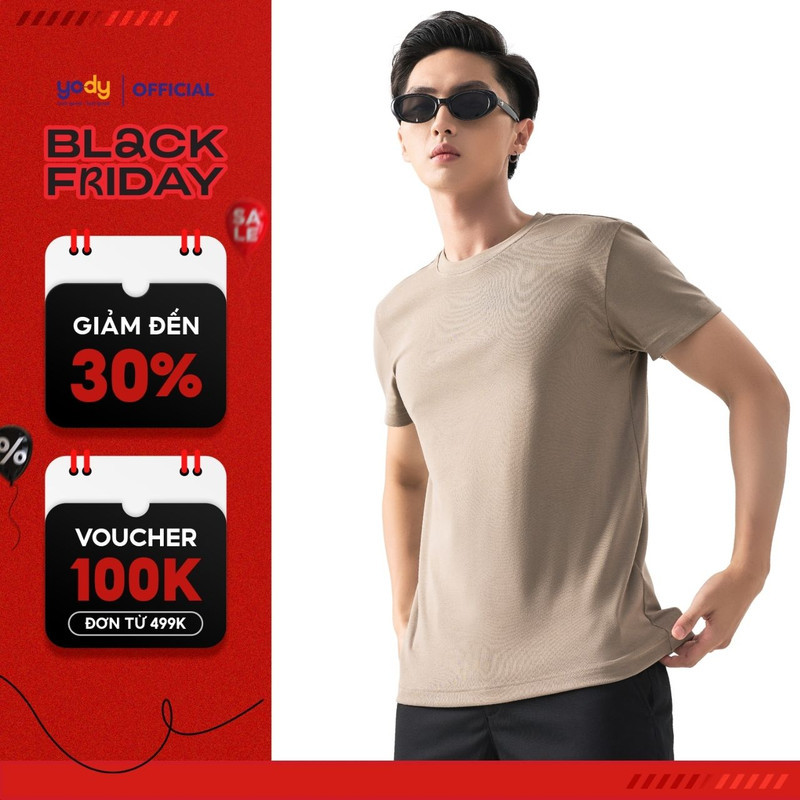 Áo thun T-shirt Nam YODY dáng slimfit cơ bản, vải cotton mềm mại, thông thoáng TSM7188