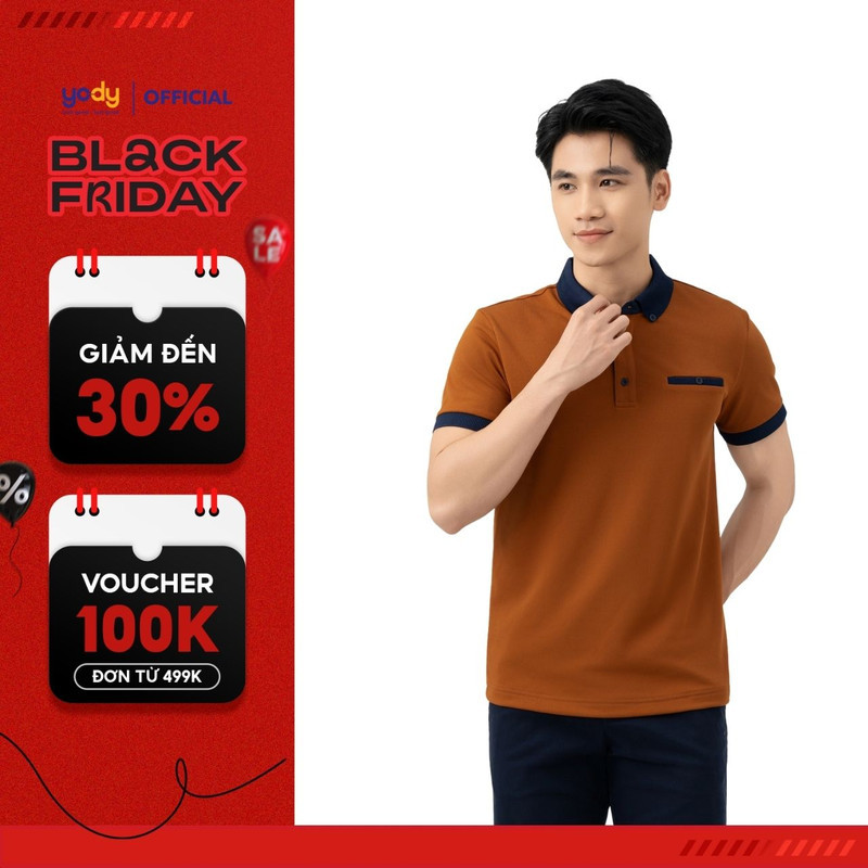 Áo Polo Nam Yody dệt sợi cafe cơi túi ngực trẻ trung năng động thoải mái thấm hút mồ hôi APM7187