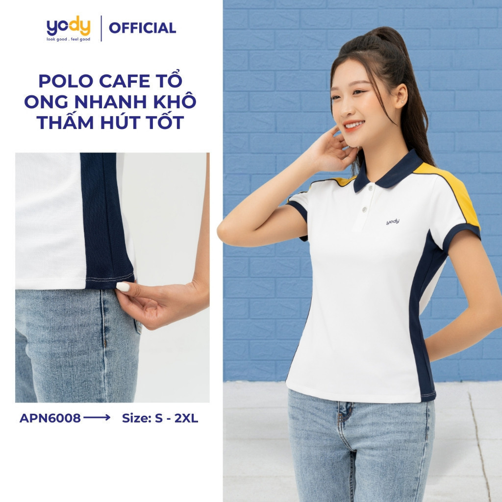 [ Sale 70%] Áo Thun Polo Nữ Yody Chất Liệu Cafe Tổ Ong Nhanh Khô Thấm Hút Tốt Thoải Mái Khử Mùi - Apn6008