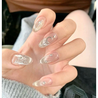 Nailbox Thiết Kế Móng Úp, Móng Tay giả mắt mèo mặt trăng 2024, mã 204 Hot sale