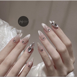 Nailbox Thiết Kế Móng Tay Giả Mắt Mèo Cô Dâu Đính Đá lắp Lánh Mã 175