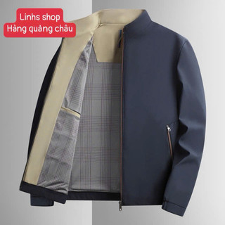 {Quang chau} Áo khoác cổ đứng trung niên CAO C ẤP,  NHẸ mùa tTHU  đông cho nam, bố, chồng - Linhs shop