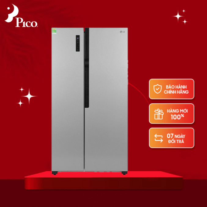 [ [Pico Official - Lắp đặt 0Đ HN HCM] Tủ lạnh LG Side by Side GR-B256JDS 519 L Inverter màu bạc ]