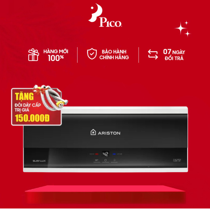 [ Bình tắm ARISTON 30 lít SLIM3 30 LUX VN kiểu ngang ( mẫu mới) ]