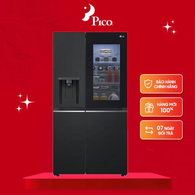 [ Tủ lạnh LG Inverter 635 lít Side By Side InstaView GR-G257BL màu đen lấy đá lấy nước ngoài ]