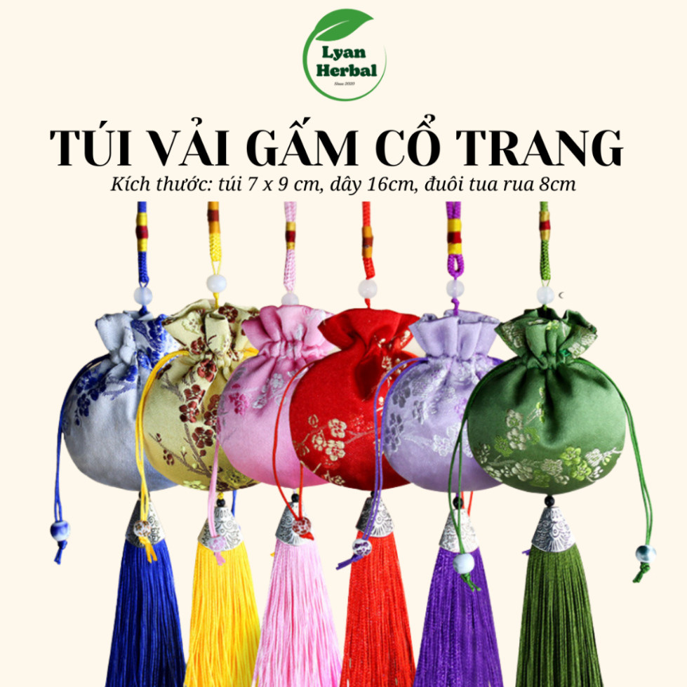 Túi vải gấm cổ trang hầu bao, túi ngọc bội, trao duyên bưng quả, túi thơm cổ trang, đựng trang sức
