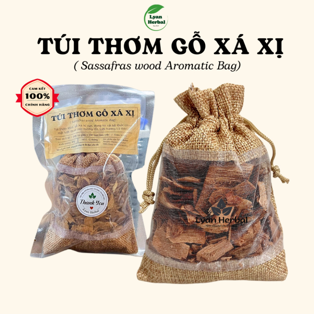Túi thơm gỗ Xá Xị khử mùi treo xe ô tô, treo tủ quần áo, vụn gỗ xá xị thơm đuỗi côn trùng