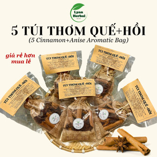  5 Túi thơm quế hồi túi thơm thảo mộc khử mùi treo xe ô tô khử mùi tủ lạnh khử mùi hôi giày dép 