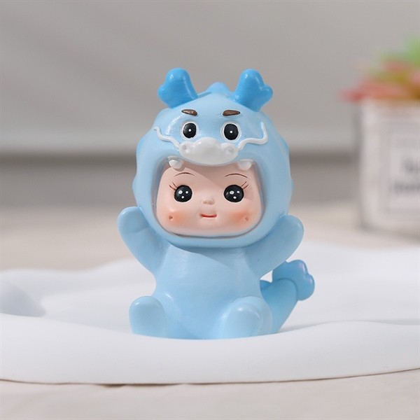 Trang trí sứ em bé rồng xanh giơ tay