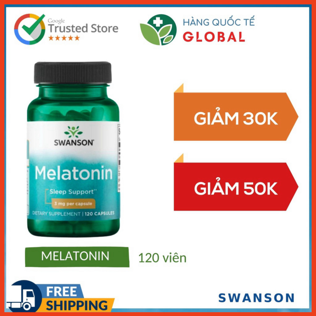 [Global] SWANSON MELATONIN, 60 - 120 viên, Hỗ trợ giấc ngủ ngon
